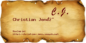 Christian Jenő névjegykártya